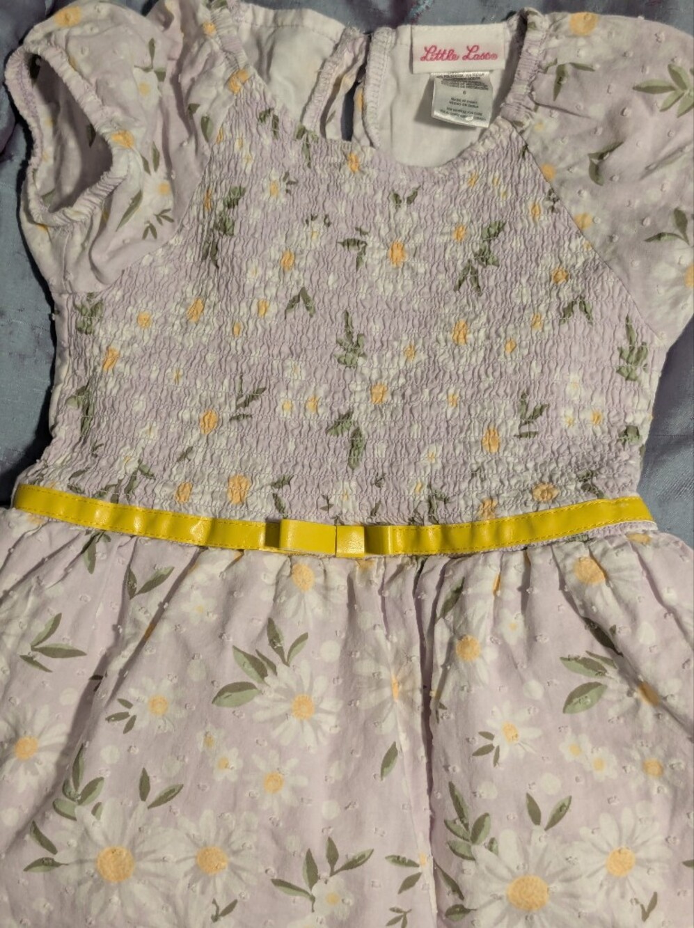 Little Lass Ruffled Flocked Dress
